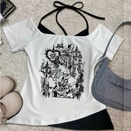 Death Note crop top female graphic goth party korean fashion anime t-shirt harajuku party gothic jojifuku