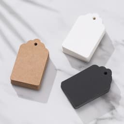 100pcs/Lot 5*3cm Packaging Label Brown Kraft Black White Paper Blank Hang Tags For DIY Handwritten Message Bookmark Gift Tags