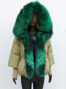Women Coat White Duck Down Jacket Super Large Real Red Fox Fur Collar Hooded New Fashion Outerwear Puffer Jacket New