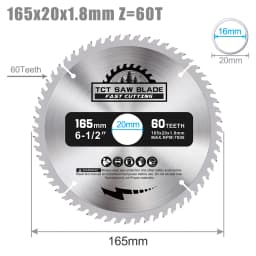 XCAN 165mm Circular Saw Blade TCT Carbide Saw Blade For Woodworking Cutting Tools Wood Cutting Disc 24/40/48/60T