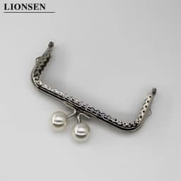 1PCS Super Lovely 10.5CM Silver Lace Pearl Bead Head Metal Purse frame Kiss Clasp DIY Bag Accessory