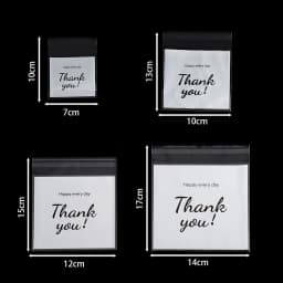 100pcs/lot Transparent THANK YOU Self-adhesive Bag Plastic Pouches for DIY Jewelry Display Cookies Storage Gifts Bag
