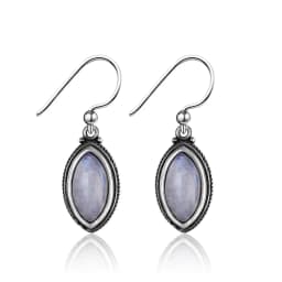 Natural Moonstone Pendant Earrings Silver Plated Jewelry for Women Fashion Retro Texture Wedding Party Accessories Gift