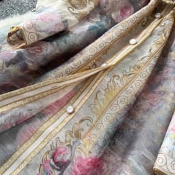 Elegant Flower Printed Long Lantern Sleeve Linen Mini Dress 2026 Women's Lapel Single Breasted Birthday Party Club Vestidos