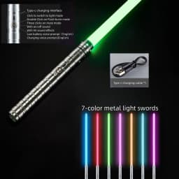 RGB EMetal Lightsaber Dueling Smooth Swing Sword Sabre De Luz 14 Color Changing with Sounds Flashing Toy