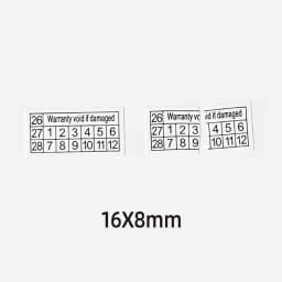 200pcs new 26/27/28 year Red Blue Black rectangular fragile label 16X8mm product seal warranty Tear invalid sticker