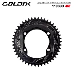 GOLDIX 3mm Offset 110BCD Bicycle Chainring AERO Disc X110BCD 4-Bolt Sprocket for SHIMANO R7000 R7100 R8100 R9200 110BCD Crank