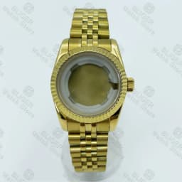 BLIGER 31mm NH05 NH06 Watch Case Fluted Curved Silver Gold Rose Gold Jubilee For Ladies Watch Date Sapphire Glass Waterproof