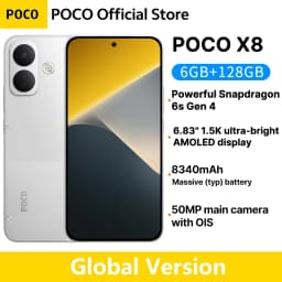 Global Version POCO X8 5G Smartphone 8340mAh battery 67W HyperCharge Snapdragon 6s Gen 4 50MP 6.83" 1.5K Display