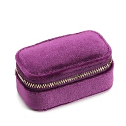 1PCS Mini Velvet Ring Box Single Layer Earrings Necklace Organizer Jewelry Storage Case Candy Color Zipper Bag Travel Portable