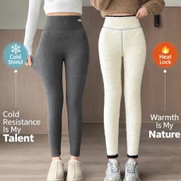 Women's Extra Thick Warm Fleece Lined Winter Leggings Elastic High Waist Thermal Pants Woman Slim Fit Solid Knit Long Trousers