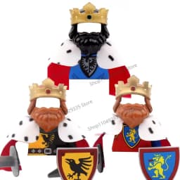 Medieval Military Castle Black Hawk Knight Building Blocks Gothic Cavalry Armor Shield Axe Soldier Figure Accessories Bricks Toy