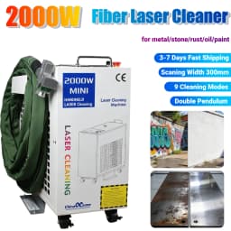 2000W Fiber Laser Cleaning Machine Rust Oil Paint Removal Cleaning for Metal Stone Graffiti Laser Cleaner Scaning Width 300mm