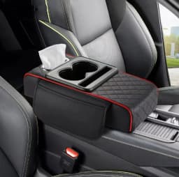 Auto Center Console Armrest Height Pad, Armrest Cushion Cover with 2 Cup Holders, All-Season Car Armrest Pillow Protector