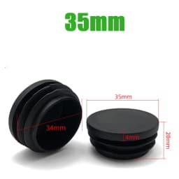 Black PE Plastic Round Pipe Plugs, Dia 10-100mm Furniture Foot Caps, Chair/Table Leg Protectors, Dustproof Tube Hole Covers