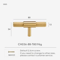 Nurlin Brass Diamond-cut Cross Knurl Pattern Gold Black Kitchen Cabinet Handles Wardrobe Pull T-bar Knobs 500mm Long Available