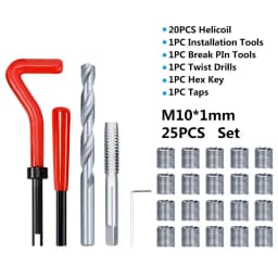XCAN Thread Repair Kit M3 M4 M5 M6 M8 M10 M12 M14 Screw Thread Inserts For Restoring Damaged Threads Repair Tools Drill Bit