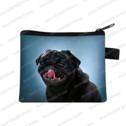 Cute Pug Dog Pattern Coin Purses Women Lovely Pet Animal Mini Wallet Ladies Key Credit Card Bag Small Lipstick Bags Gift