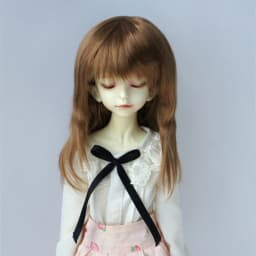 JD762 Natural curls Mid long doll wigs that can be tilted and self trimmed with bangs Full sizes Doll Accessories