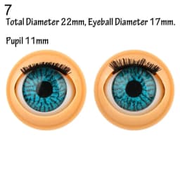 1Pair Doll Activity Eyes Doll Eye Accessories with Eyelashes Doll Rolling Eyeballs Simulation Active Eyeball DIY Doll Eyes