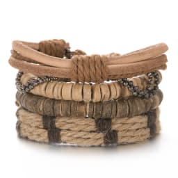 4Pcs/Set Braided Wrap Leather Bracelet for Men Women Vintage Yin Yang Infinity Wood Beads Charm Bracelets Male Wristband Jewelry