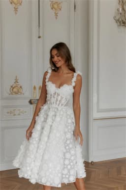 Customized Wedding Dress Lace Flowers Spaghetti Strap A-Line robes de soirée Knee-Length Valentines Day Evening Dresses Gowns
