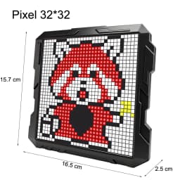 Bluetooth LED Matrix Pixel Screen DIY Graffiti Animation Art Display Panel with Night Light Cool Mecha Frame for Game Room Decor