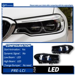 AKD LED Car Lights for BMW 5 Series G30 2017-2020 G31 525i 530i 535i G38 Headlight Projector Lens Head Lamp DRL Signal Auto Accessories