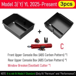 USVOTOV For 2025 2026 Tesla Model 3 Y YL Juniper Center Console Organizer Storage Box Tray Seat Rail Cover Protector Accessories