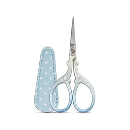 1Pc Sewing Embroidery Scissors with Artificial Leather Cover 3.6 Inch Stainless Steel Vintage Sewing Scissors for Needlework