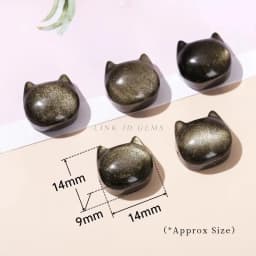 1 Pc Natural Stone Gold Silver Obsidian Carved Bead Cat Paw Pixiu Animals Cute Bead With Hole For Jewelry Making Diy Necklace