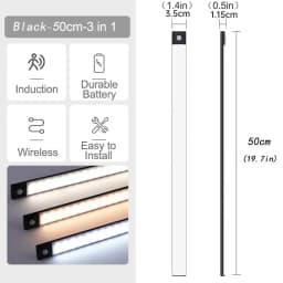 10-60CM Motion Sensor Cabinet Lights USB Rechargeable Under Cabinet Lights with Infrared Sensor Magnetic for Kitchen Closet