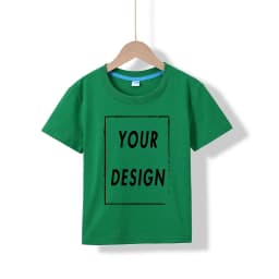 2025 Free Customized Front and Rear Logo Children's Cotton T-shirt, the Best Gift for Boys and Girls