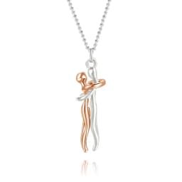 45cm Length Movable Lover Hug Copper Pendant Necklace Neck Hanging Jewelry Men Women Valentine's Day Gift Drop Shipping