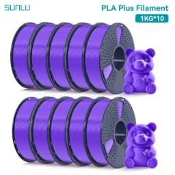 SUNLU 10 Roll PLA Plus/Clear Filament 1.75 Mm +/- 0.02 Mm 1 Kg Spool (2.2 Lbs) Neatly Arranged No Knot Filament Fit Most FDM Pri