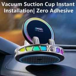 Auto Clamping Car Mobile Cell Phone Holder Support For Mobile Wireless Charger For Car Dashboard Mount With RGB Light
