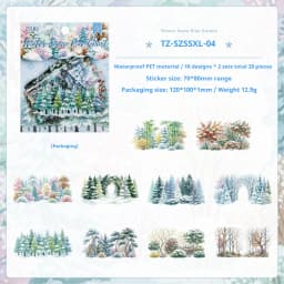 JIANWU Vintage Seasons Forest Tree Landscape Material Collage Scrapbooking PET Sticker Creative DIY Journal Stationery