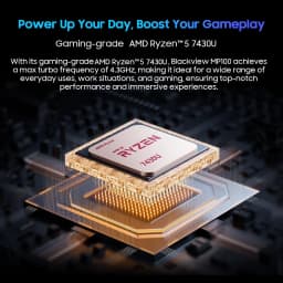 Blackview MP100 NEW Mini PC AMD 7430U Windows 11 6-Core 12-thread 16GB + 512GB SSD WiFi 6 Mini Computer PC BT5.2