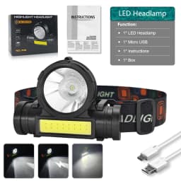 2000M SOS Super Power Headlamp USB Rechargeable LED Head Flashlight For Camping Red Flashing Safety Emergency Light Rechargeable