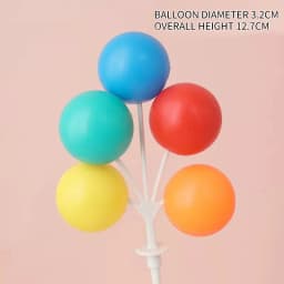 5/8Pcs/set Colorful Ball Bundle Clay Balloons Cake Topper Creative Cupcake Card Flag Birthday Party Baby Shower Dessert Decor
