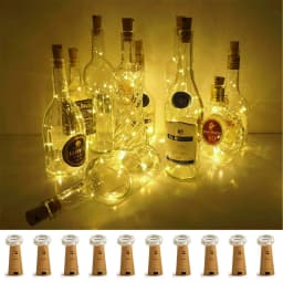 20 LED 10 Packs Wine Bottle Lights Copper Wire Fairy String Light Warm White Bottle Stopper Atmosphere Lamp for Xmas Holiday