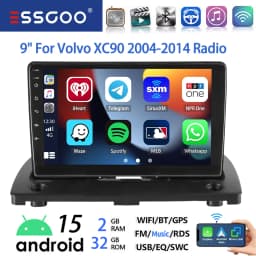 ESSGOO 9" Android 15 For Volvo XC90 2004-14 Wireless Carplay Android Auto Car Stereo Radio GPS NAVI WIFI SWC RDS USB FM BT Wifi