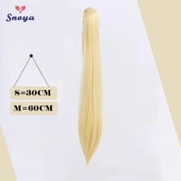 Snoya 60cm/30cm Synthetic Versatile Long Straight Claw Clip Ponytail Extensions for Ancient Costume Design Red Purple Pink Blue