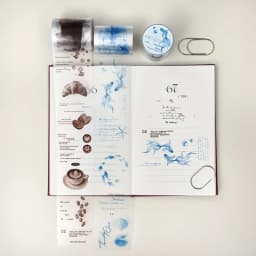 Journal GO 5cmx2m Floating Light Fragments Matte PET Tape Ocean & Coffee Decals for Journaling Scrapbooking Planners & DIY Card