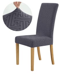 Elastic Jacquard Chair Cover For Dining Room Thick Dustproof Chair Cover Slipcover For Dining Kitchen Hotel Wedding Banquet