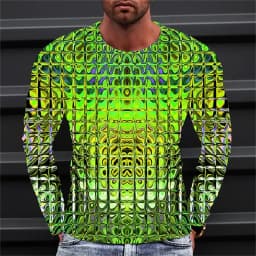 Men's T shirt Tee Graphic Gradient Crew Neck Clothing Apparel 3D Print Outdoor Daily Long Sleeve Print Fashion Designer Vintage
