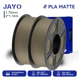 JAYO 2 Rolls 3D PLA Matte Printer Filament 1.75mm Neatly Wound PLA Filament with Matte Finish Print with 99% FDM 3D Printer