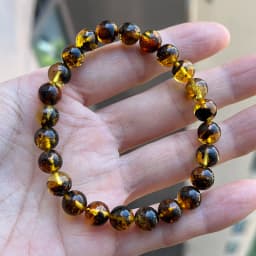 Yoowei 100% Real Amber Bracelet for Unisex Genuine Black Bead Irregular Natural Plant Medical Healing Jewelry Gift Wholesale