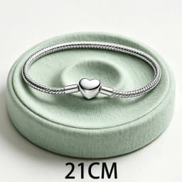 2026 New 925 Silver Women's Logo Heart Shaped Snake Chain Tennis Adjustable Bracelet Display Tool DIY Exquisite Charm Jewelry