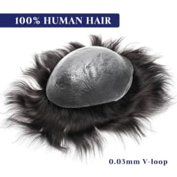 Os21 0.03-0.04mm NG Clearance Thin Skin Toupee Capillary Prothesis Hair Piece For Men Hair Replacement System V Loop Men Toupee